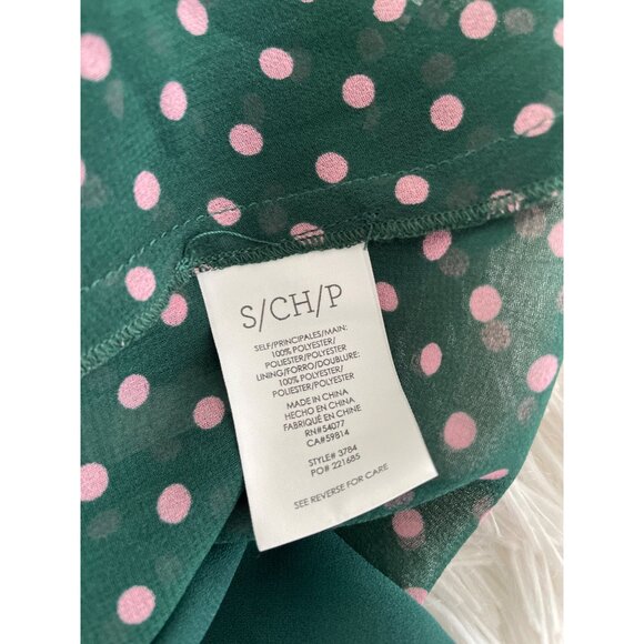 CABI Womens Green & Pink Polka Dot Sleeveless Blouse S Top - Picture 6 of 10